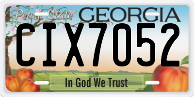GA license plate CIX7052