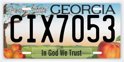 GA license plate CIX7053
