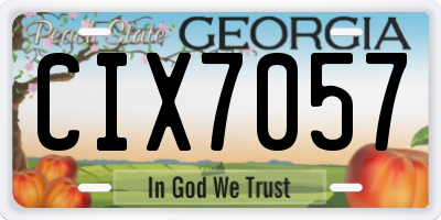 GA license plate CIX7057