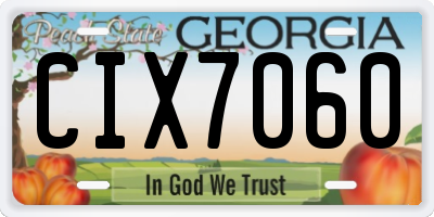 GA license plate CIX7060