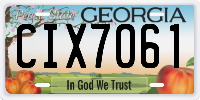 GA license plate CIX7061