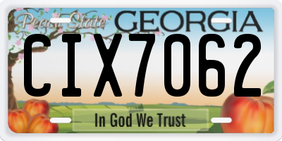 GA license plate CIX7062