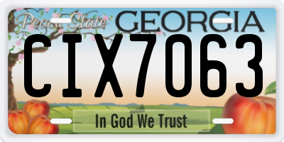 GA license plate CIX7063