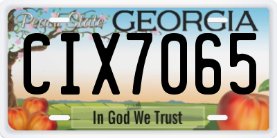 GA license plate CIX7065