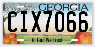 GA license plate CIX7066