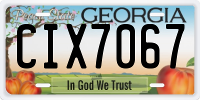 GA license plate CIX7067