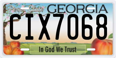 GA license plate CIX7068