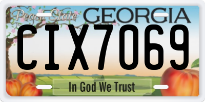GA license plate CIX7069