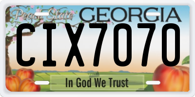 GA license plate CIX7070