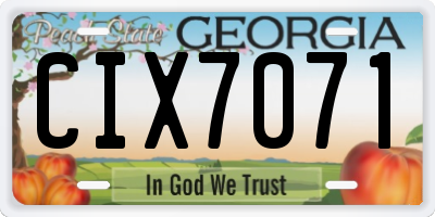 GA license plate CIX7071