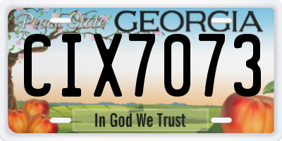 GA license plate CIX7073