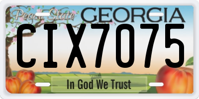 GA license plate CIX7075