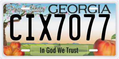 GA license plate CIX7077