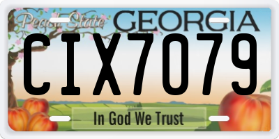 GA license plate CIX7079