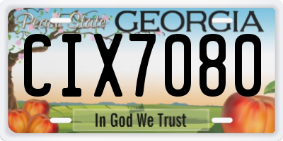 GA license plate CIX7080