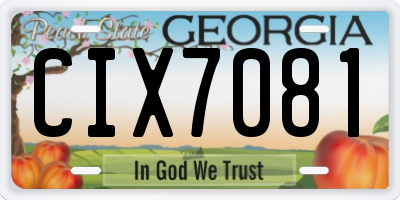 GA license plate CIX7081