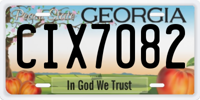 GA license plate CIX7082