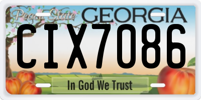 GA license plate CIX7086
