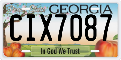 GA license plate CIX7087