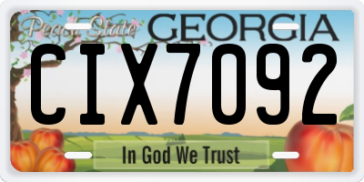 GA license plate CIX7092
