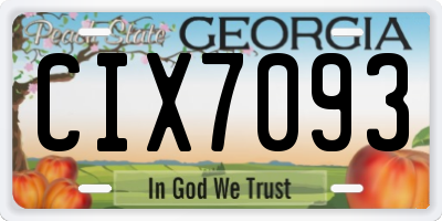 GA license plate CIX7093