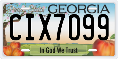 GA license plate CIX7099
