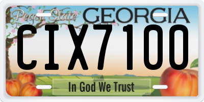 GA license plate CIX7100