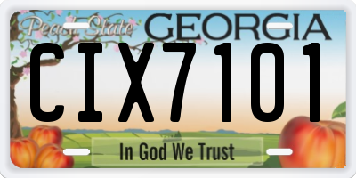 GA license plate CIX7101