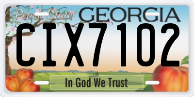 GA license plate CIX7102