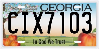 GA license plate CIX7103