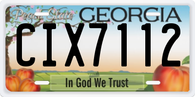 GA license plate CIX7112