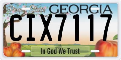 GA license plate CIX7117