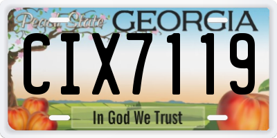 GA license plate CIX7119