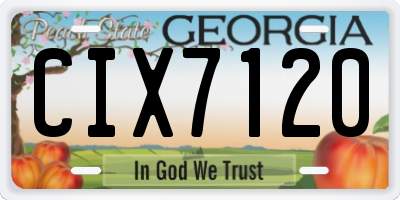 GA license plate CIX7120