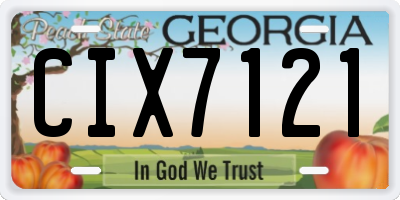 GA license plate CIX7121