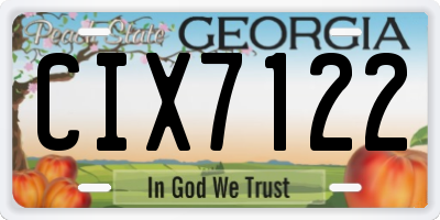 GA license plate CIX7122