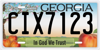 GA license plate CIX7123