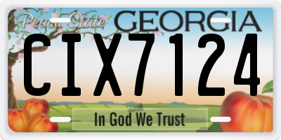 GA license plate CIX7124