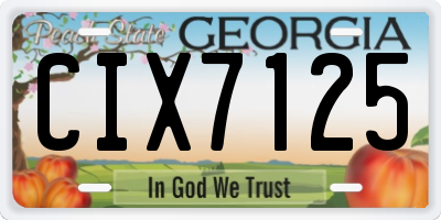 GA license plate CIX7125