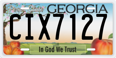 GA license plate CIX7127