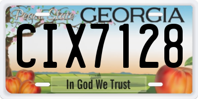 GA license plate CIX7128