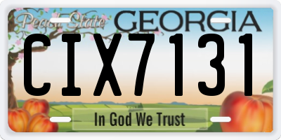 GA license plate CIX7131