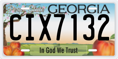 GA license plate CIX7132
