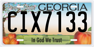 GA license plate CIX7133