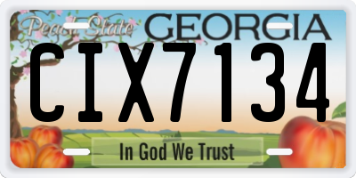 GA license plate CIX7134