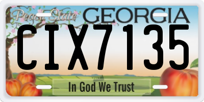 GA license plate CIX7135