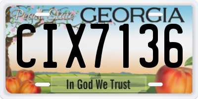 GA license plate CIX7136