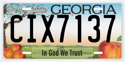 GA license plate CIX7137