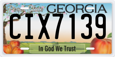 GA license plate CIX7139