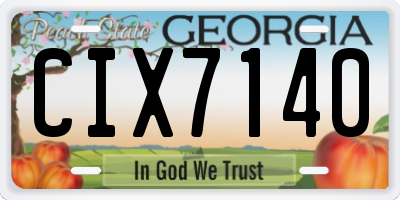 GA license plate CIX7140